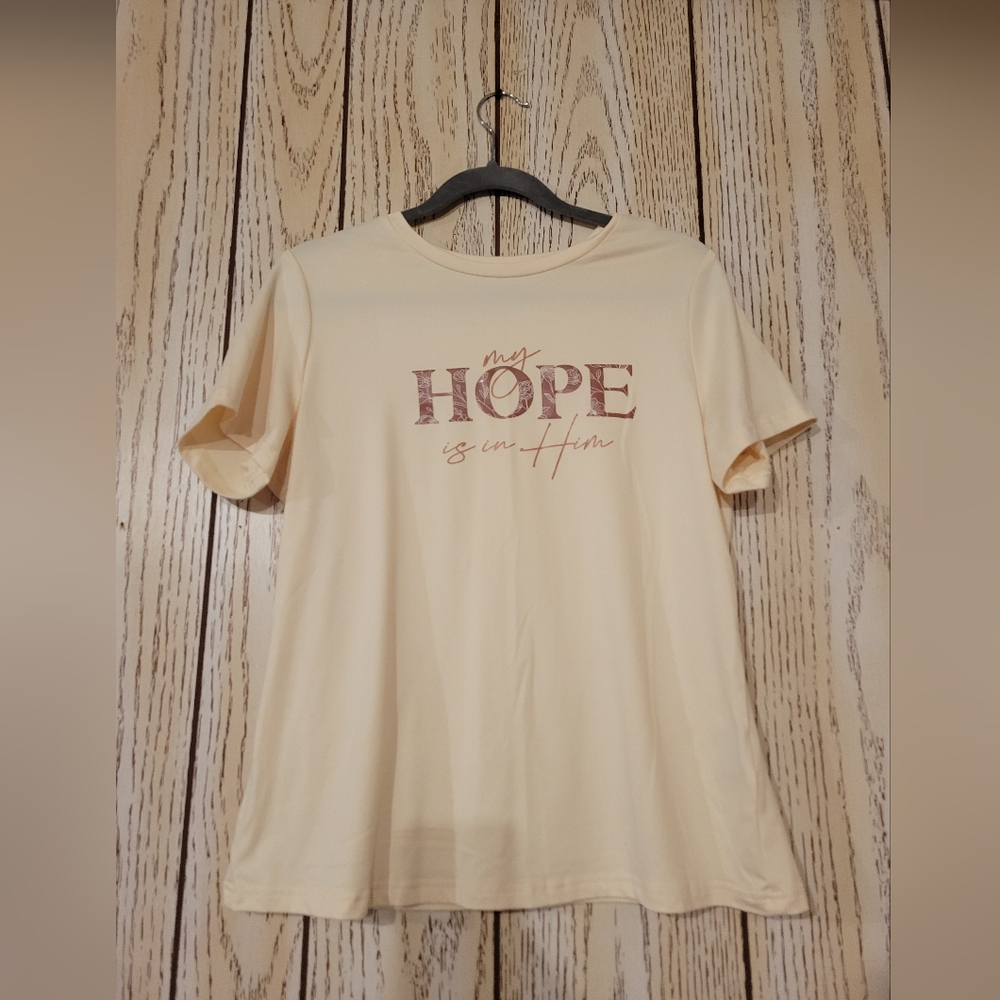 Cream Graphic T-Shirt with Hope Print